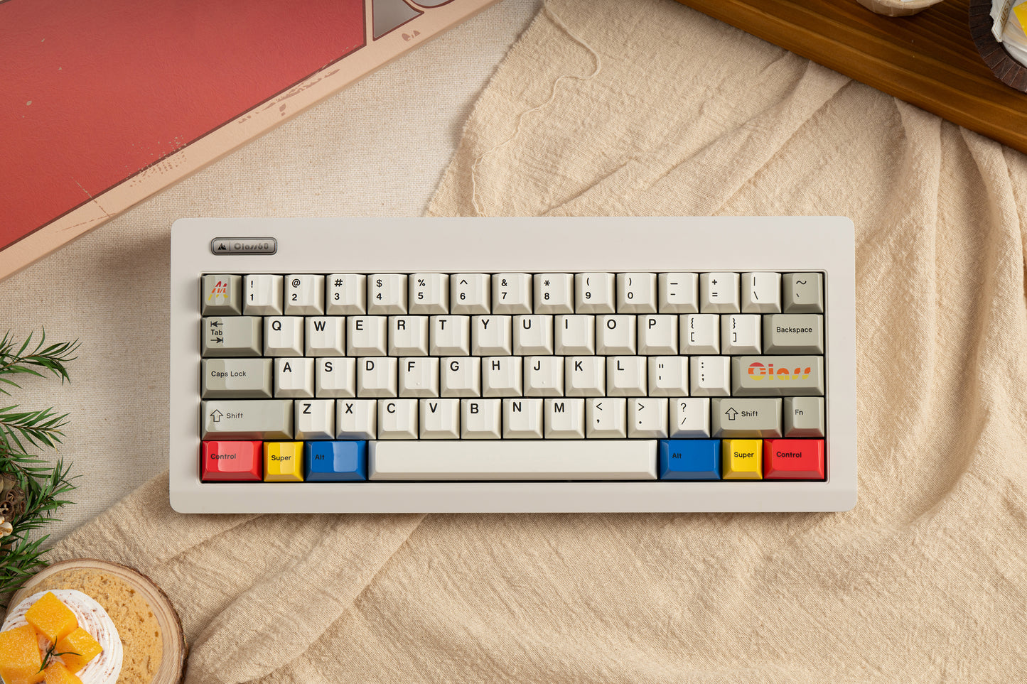 Glazed Beige Keycaps + Artisan