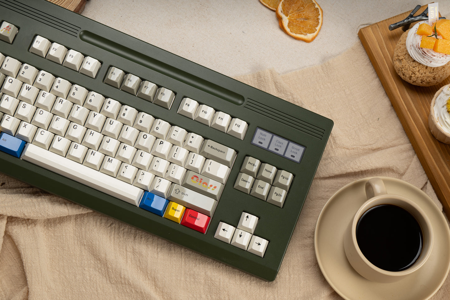 Glazed Beige Keycaps + Artisan