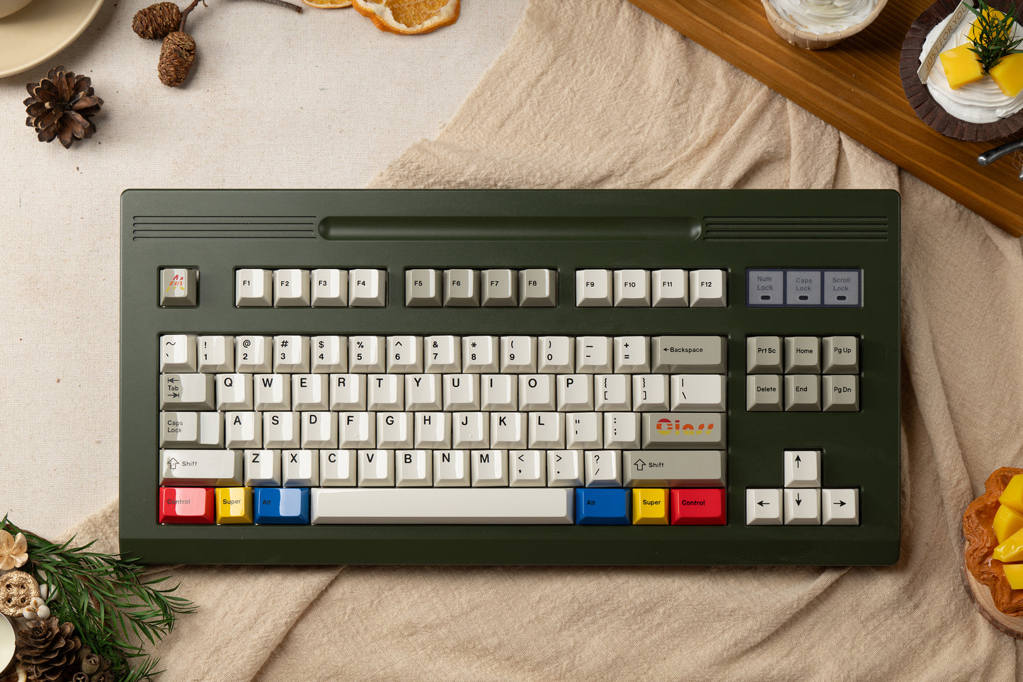 Glazed Beige Keycaps + Artisan